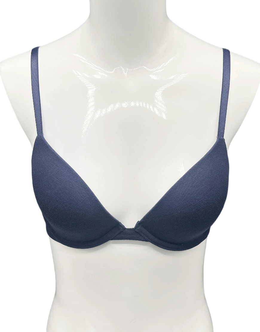 Losha Plunge Lightly Padded Underwire Cotton T-Shirt Bra – Navy Blue