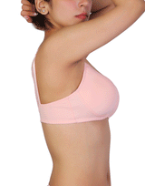 Bügelloser T-Shirt-BH mit Spitzenakzent – Peach Pearl