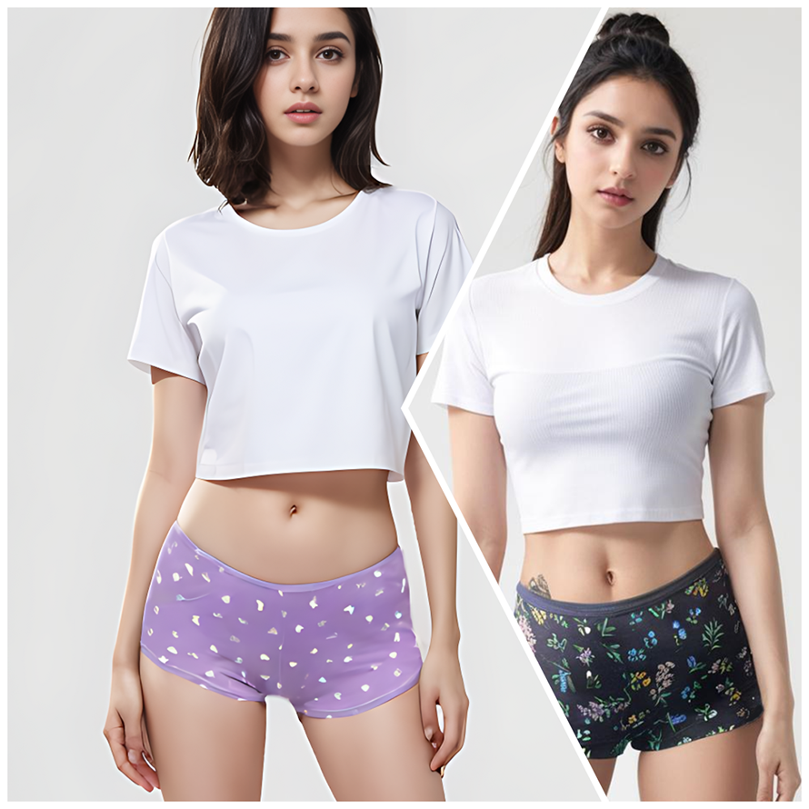 SUPER WEICHE PACK MIT 2 BOYSHORTS BAUMWOLL-SLIPS - FLORAL + WUNDERBAR