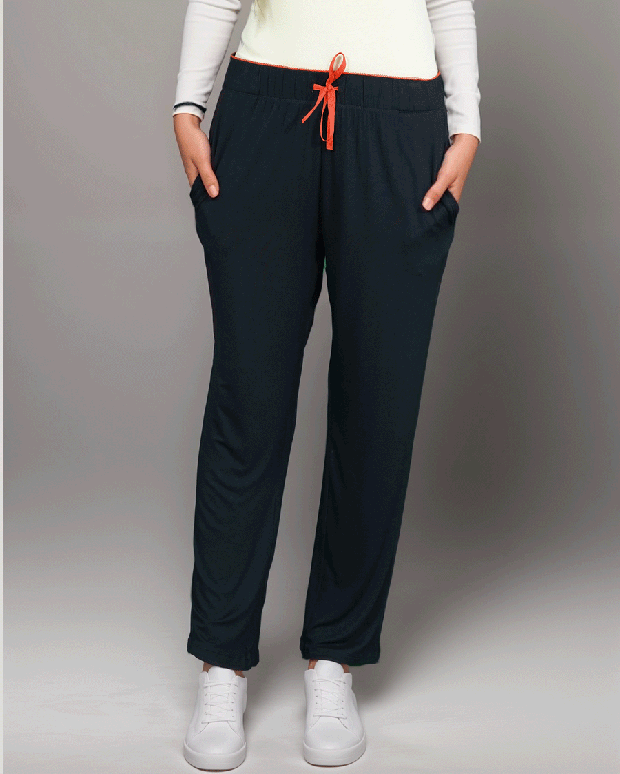 Losha Wide-Waisted Trousers – Jet Black