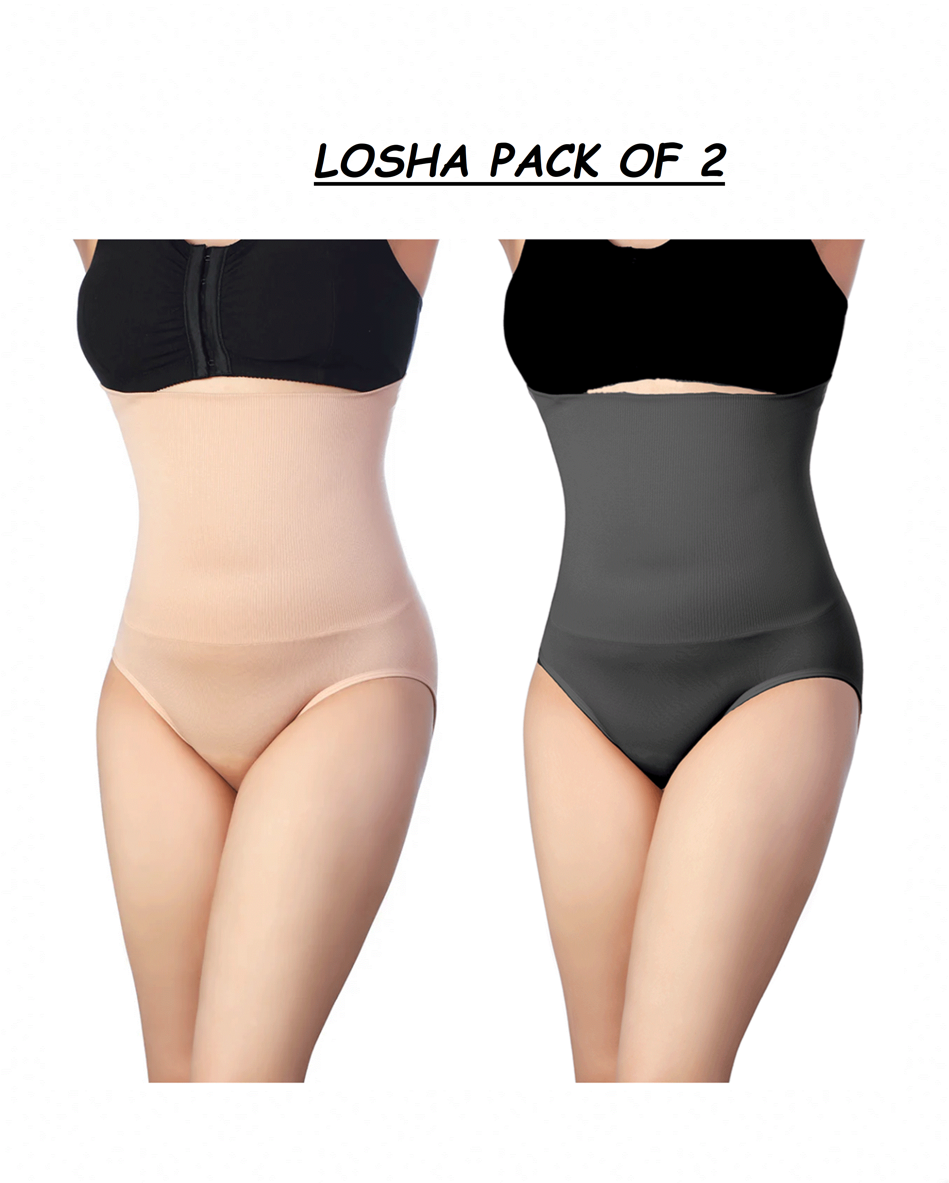 PACK OF 2 SEAMLESS HIGH-WAIST SHAPING BRIEFS