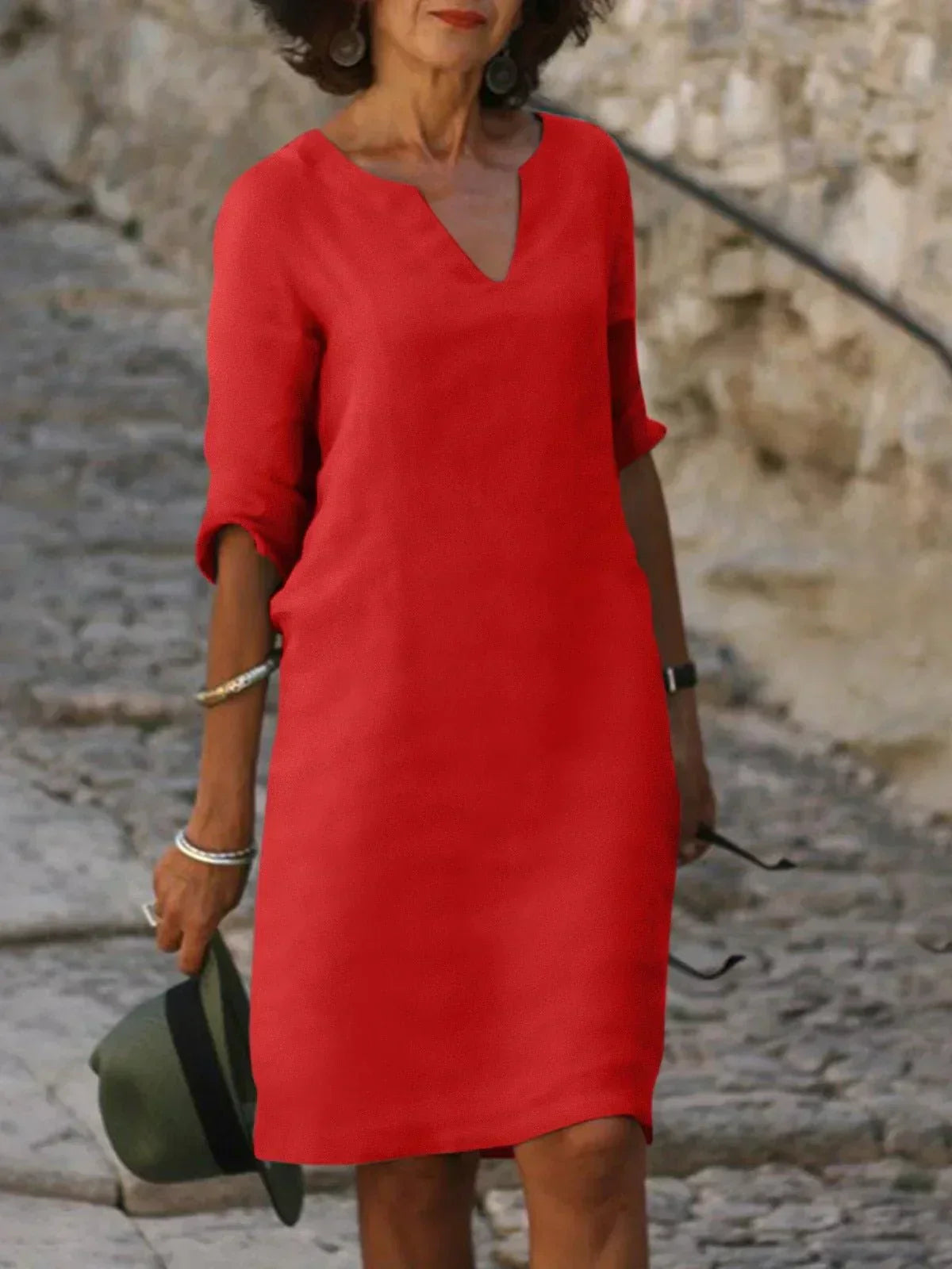 Maya™ | Timeless V-neck midi dress