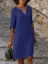 Maya™ | Timeless V-neck midi dress