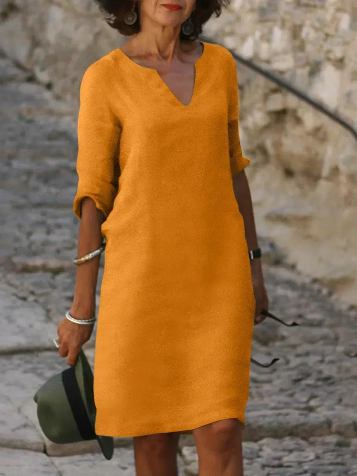 Maya™ | Timeless V-neck midi dress