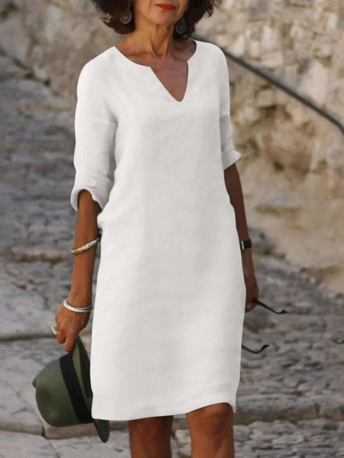 Maya™ | Timeless V-neck midi dress