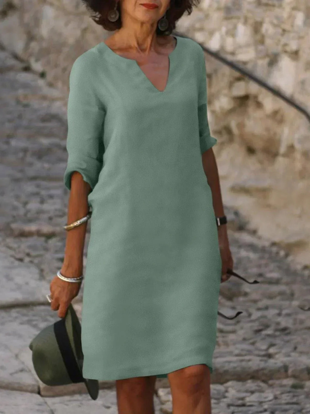 Maya™ | Timeless V-neck midi dress