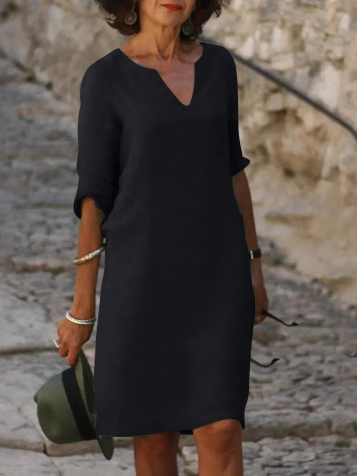 Maya™ | Timeless V-neck midi dress
