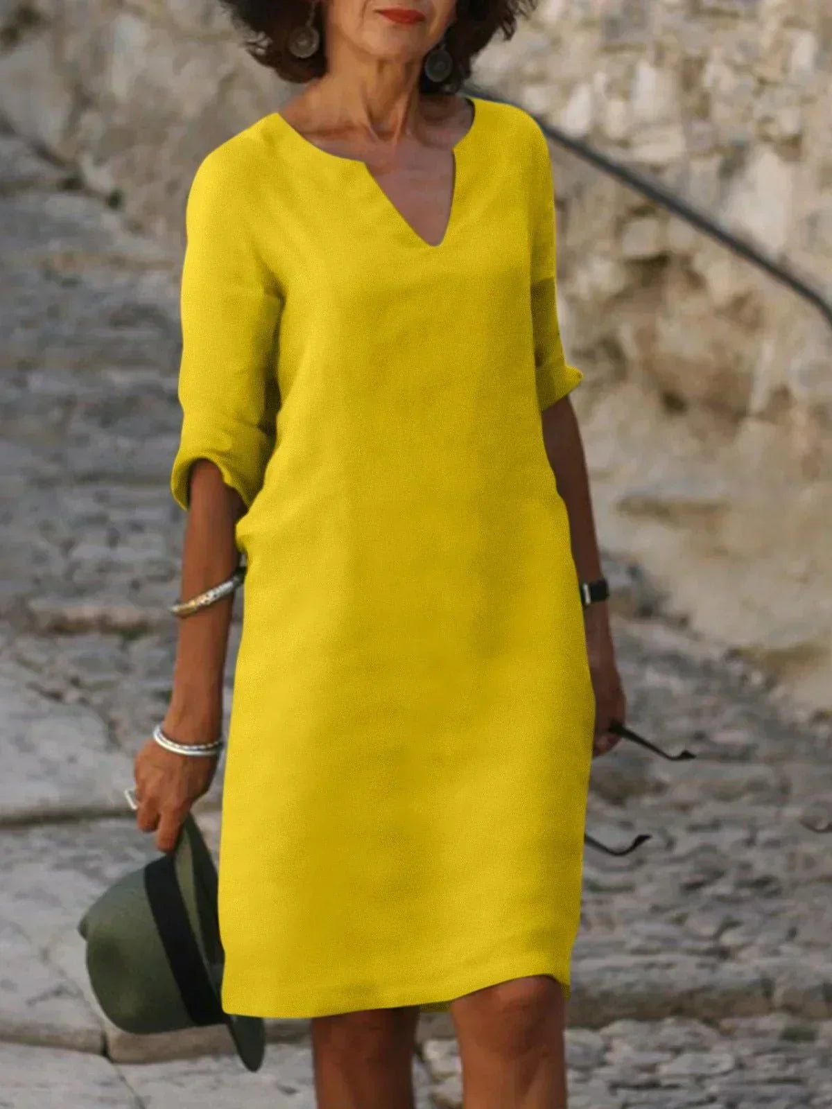 Maya™ | Timeless V-neck midi dress