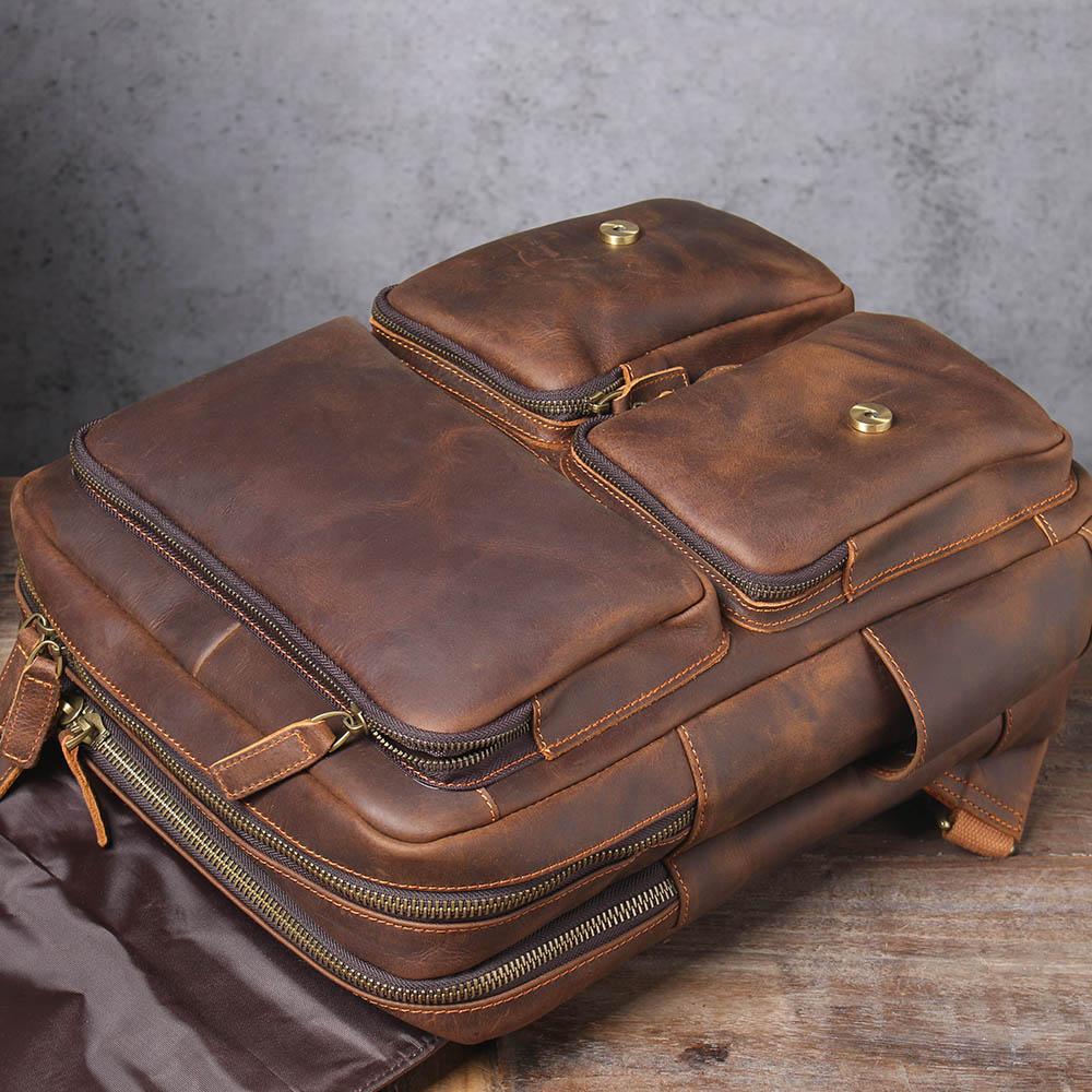 Stellan™ | Brauner Leder-Rucksack