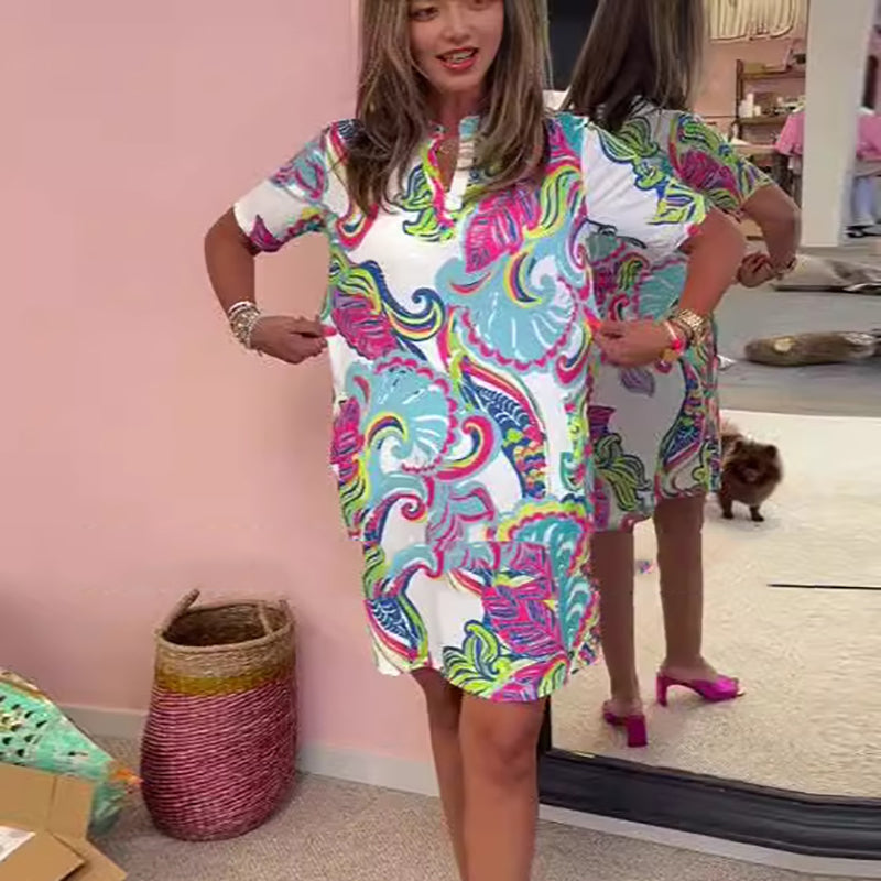 Lydia™ | Light Floral V-Neck Dress