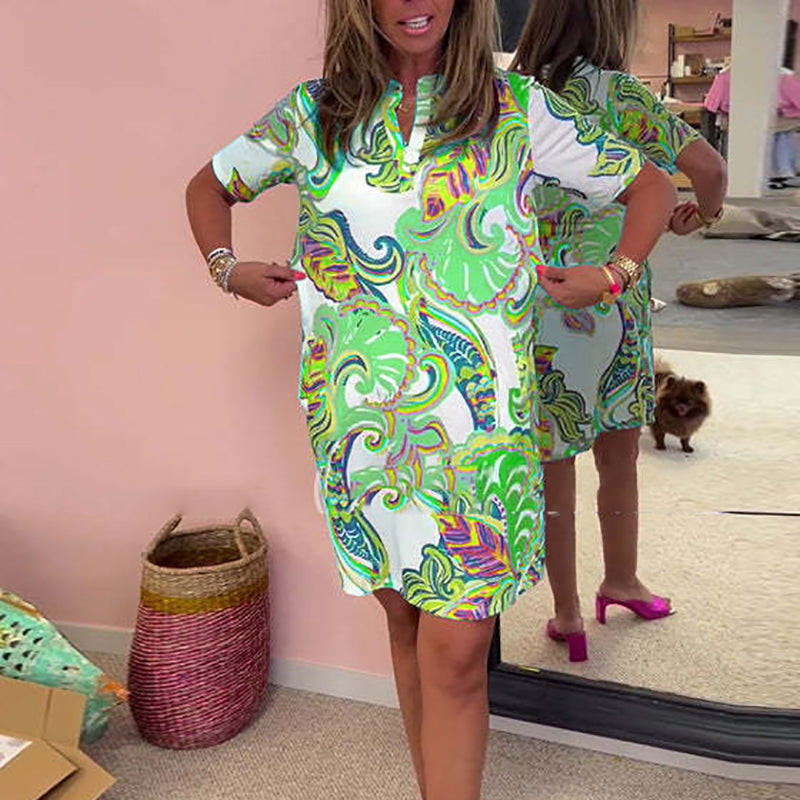 Lydia™ | Light Floral V-Neck Dress