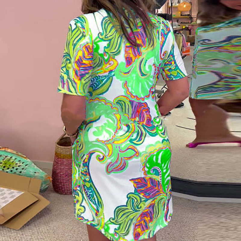 Lydia™ | Light Floral V-Neck Dress