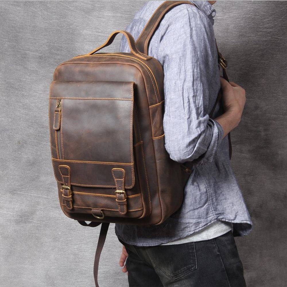 Corbinian™ | Hellbrauner Leder-Rucksack