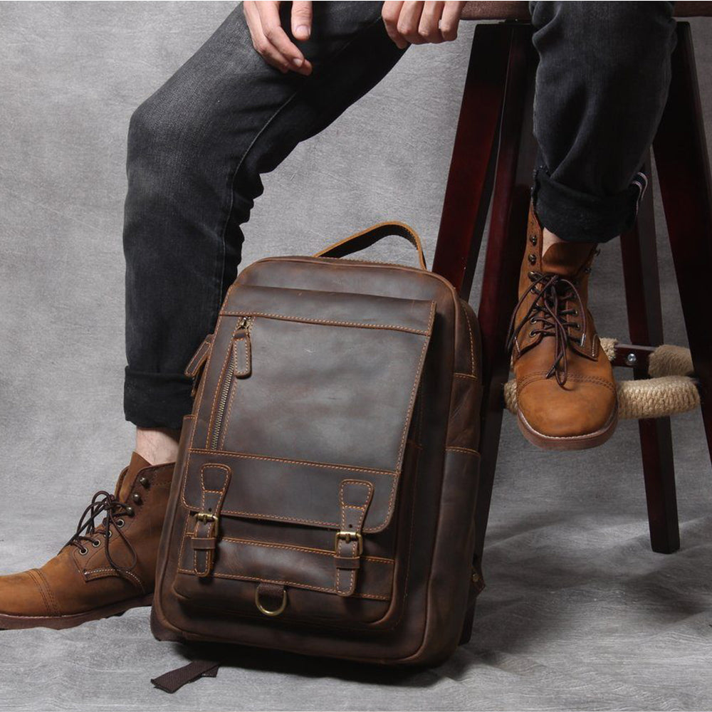 Corbinian™ | Hellbrauner Leder-Rucksack