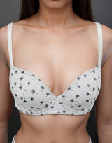 Losha Leicht gepolsterter Bügel-T-Shirt-BH aus Baumwolle – Tree (Grünton)